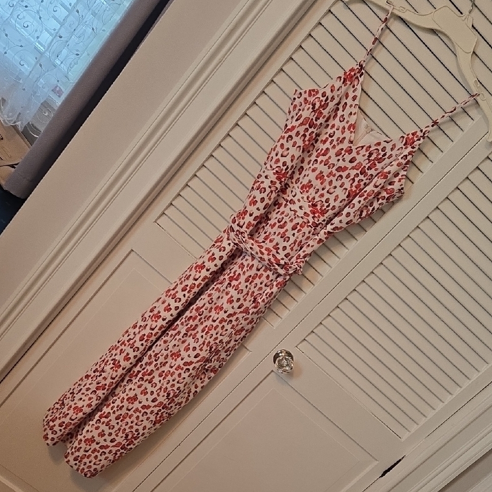 Banana Republic Red and White Jumpsuit Sz 6